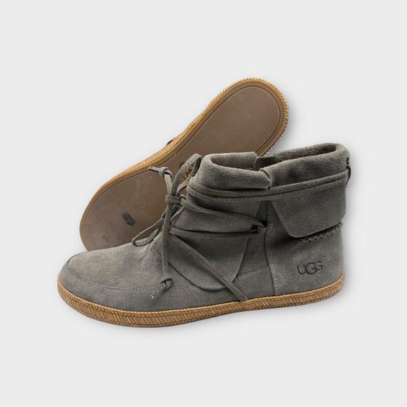 UGG Reid Slate Gray Suede Anke Boots Booties Women’10 - Picture 4 of 11